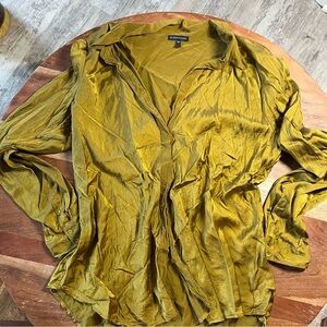 Eileen Fisher Gold-Green Blouse